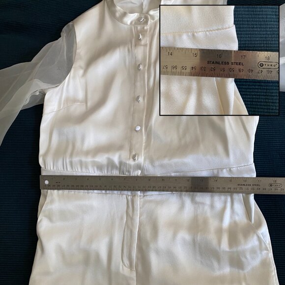 NEW Custom Silk Wedding Bridal Jumpsuit Queer Androgenous Formal Unique Suit - Picture 9 of 16